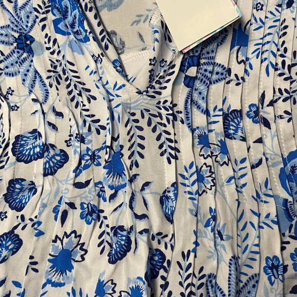 Stella Parker XXL Blue White Peasant Blouse - Picture 10 of 12